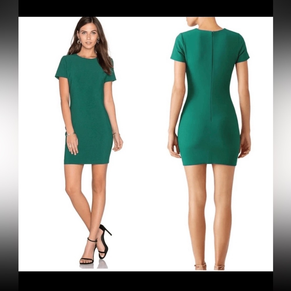 Likely Green Ver Manhattan Smooth Slim Short Sleeve Mini Dress Bodycon Size 6